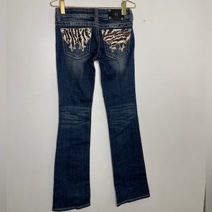 Miss Me JW5193B Boot Jeans Cow Print Studded Pocket 26